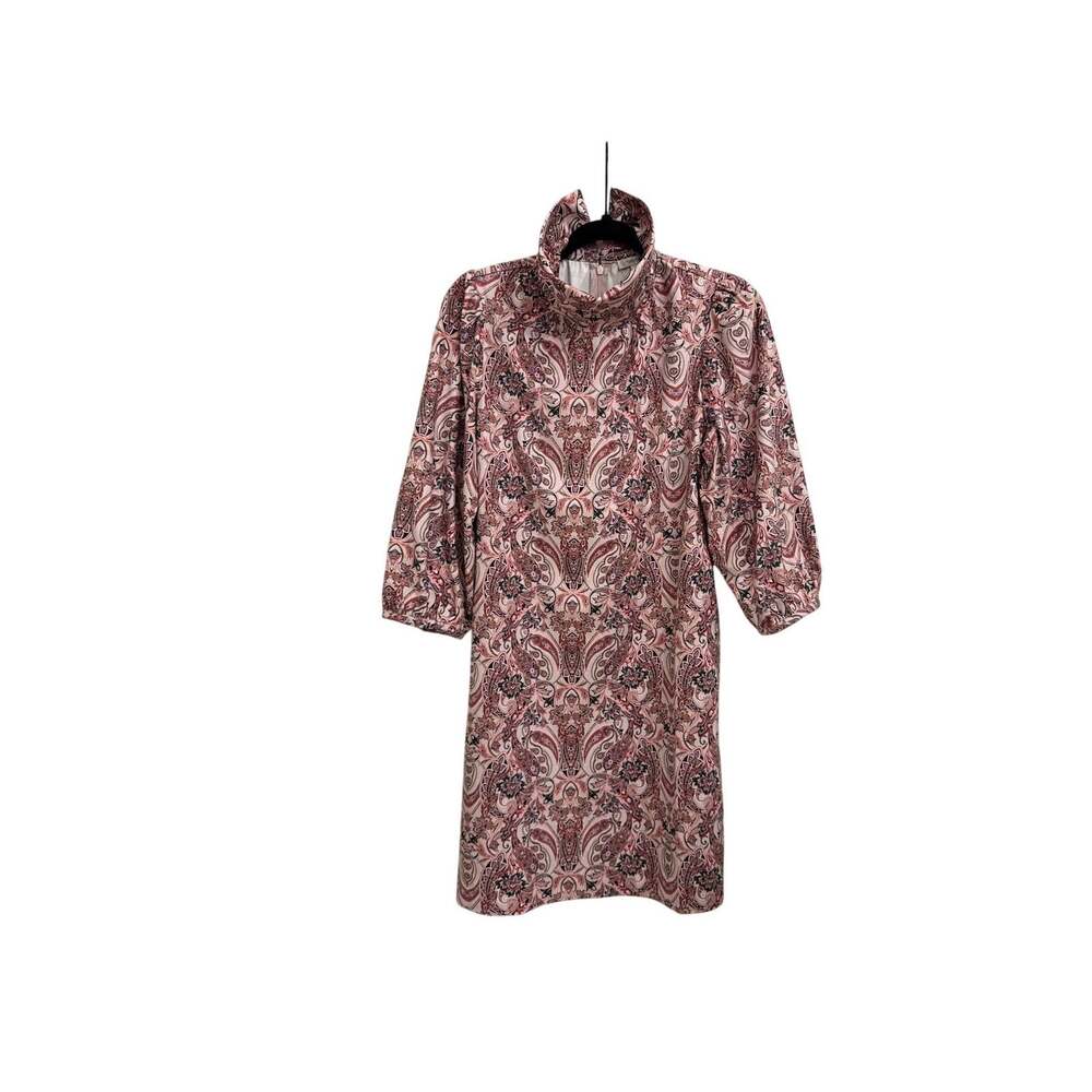 Tyler Boe Vicki Faux Suede Pink Paisley Loose Cottage Dainty Dress Medium